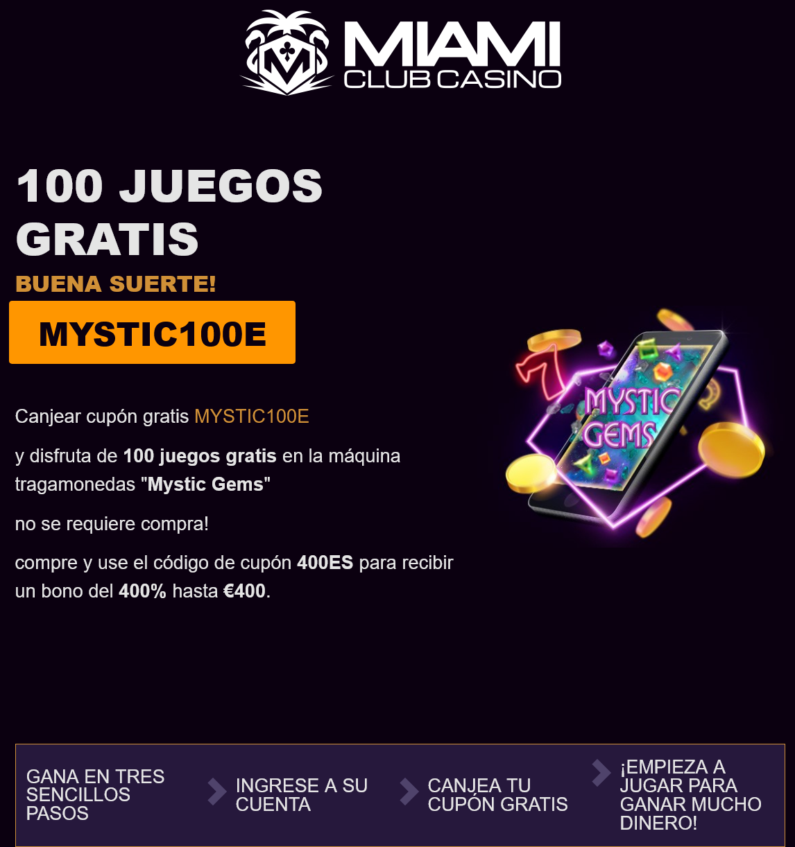 Miami Club
                                                        ES 100 tiradas
                                                        gratis