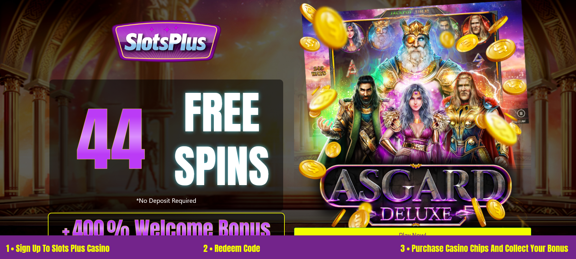 Slots Plus Casino-400% WELCOME BONUS + 44 FREE SPINS